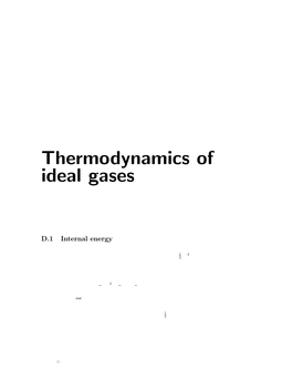 Thermodynamics of Ideal Gases