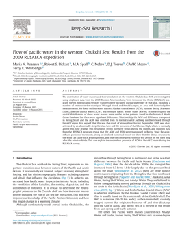 Flow of Pacific Water in the Western Chukchi