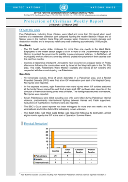 Protection of Civilians Weekly Report