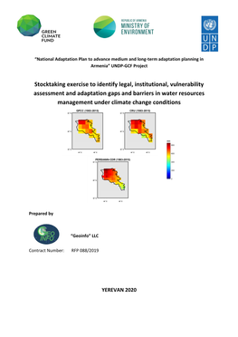 Stocktaking Exercise to Identify Legal, Institutional, Vulnerability Assessment and Adaptation Gaps and Barriers in Water Resour