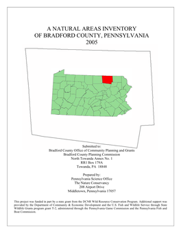 Natural Areas Inventory of Bradford County, Pennsylvania 2005