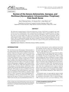 Review of the Genera Delomerista, Iseropus, and Perithous (Hymenoptera: Ichneumonidae: Pimplinae) from South Korea