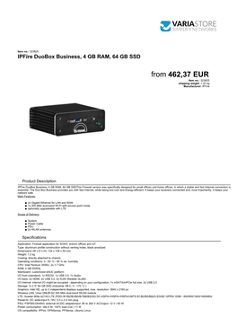 Ipfire Duobox Business, 4 GB RAM, 64 GB SSD