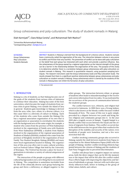 Group Cohesiveness and Poly-Culturalism: the Study of Student Nomads in Malang