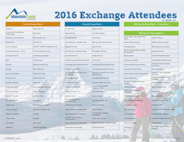 2016 Exchange Attendees As Of: FEBRUARY 9, 2016 Trade Exchange Buyers Group Exchange Buyers Meetings Exchange Buyers - Coming Soon!