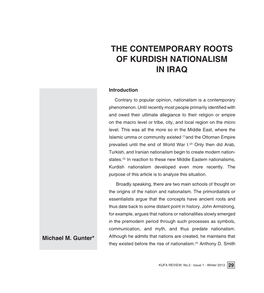 The Contemporary Roots of Kurdish Nationalism in Iraq