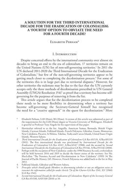 A Solution for the Third International Decade for the Eradication of Colonialism: a ‘Fourth’ Option to Obviate the Need for a Fourth Decade?