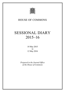 Sessional Diary 2015–16