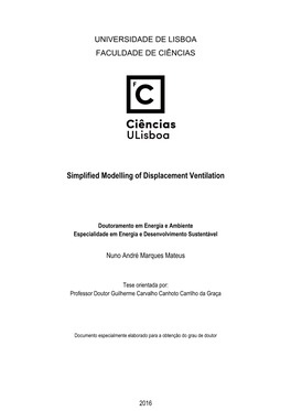Simplified Modelling of Displacement Ventilation