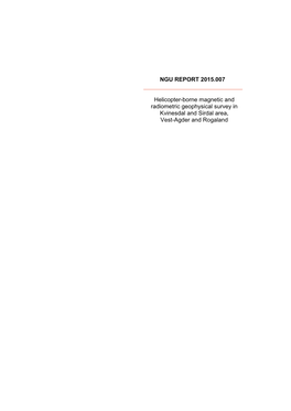 NGU REPORT 2015.007 Helicopter-Borne Magnetic And