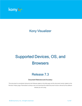 Konyproducts Supported Devices OS Browsers