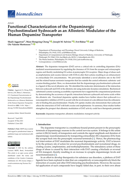 Functional Characterization of the Dopaminergic Psychostimulant Sydnocarb As an Allosteric Modulator of the Human Dopamine Transporter