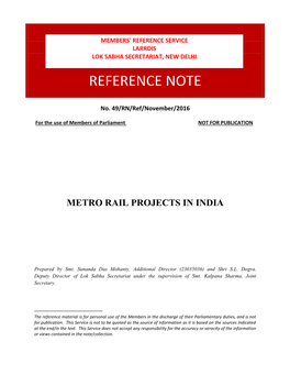 Metro Rail Projects in India