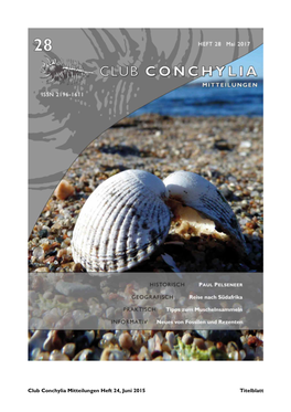 Club Conchylia Mitteilungen Heft 24, Juni 2015 Titelblatt Impressum