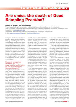Are Omics the Death of Good Sampling Practice?