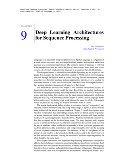 Deep Learning Architectures for Sequence Processing