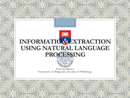 Information Extraction Using Natural Language Processing