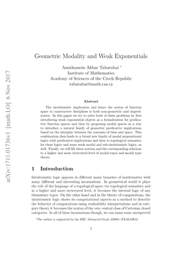 Geometric Modality and Weak Exponentials