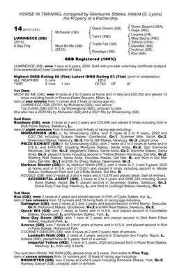 HORSE in TRAINING, Consigned by Glenburnie Stables, Ireland (G