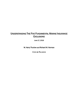 Understanding the Five Fundamental Marine Insurance Exclusions