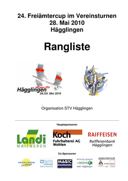 Rangliste Freiämtercup 2010