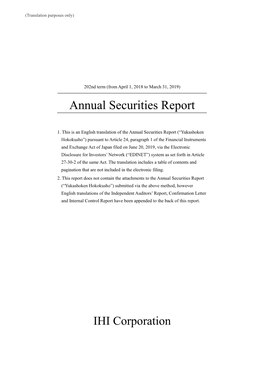 202Nd Term Annual Securities Report Cover Page