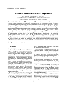 Interactive Proofs for Quantum Computations