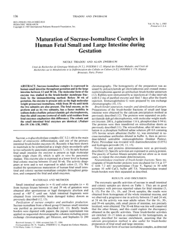 Maturation of Sucrase-Isomaltase Complex in Human Fetal Small and Large Intestine During Gestation