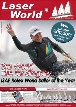 3Rd World Title for Slingsby ISAF Rolex World Sailor of the Year