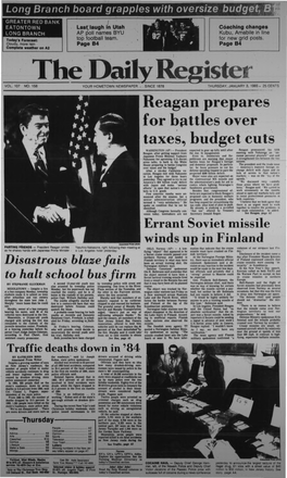 Reagan Prepares for Battles Over Taxes, Budget Cuts