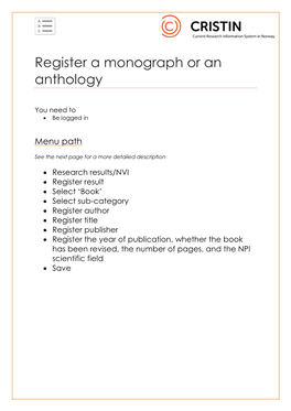 Monograph Or Anthology