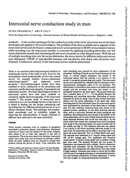 Intercostal Nerve Conduction Study in Man