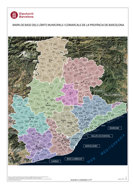 Mapa De Base Dels Límits Municipals I Comarcals De La Província De Barcelona