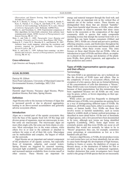 Sample Chapter Algal Blooms