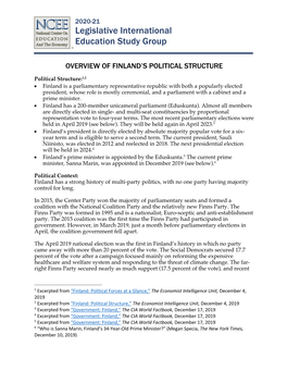 Finland' Political Structure NCEE