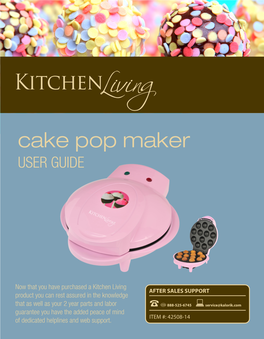 Cake Pop Maker USER GUIDE