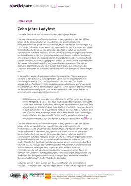 Zehn Jahre Ladyfest P Art Icipate 01.2012