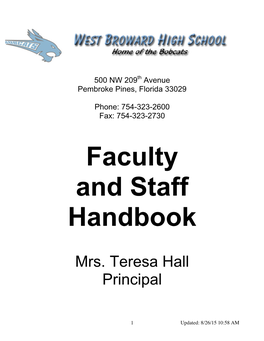 WBH Staff Handbook 2015-16