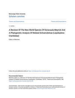 A Revision of the New World Species of Donacaula Meyrick and a Phylogenetic Analysis of Related Schoenobiinae (Lepidoptera: Crambidae)