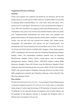 Supplemetal Materials and Methods Materials Arctiin and Arctigenin