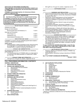 CYRAMZA (Ramucirumab) Injection Label