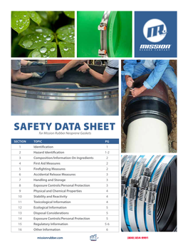SAFETY DATA SHEET for Mission Rubber Neoprene Gaskets