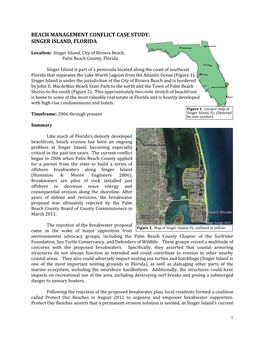 Beach Management Conflict Case Study: Singer Island, Florida