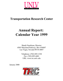Annual Report: Calendar Year 1999