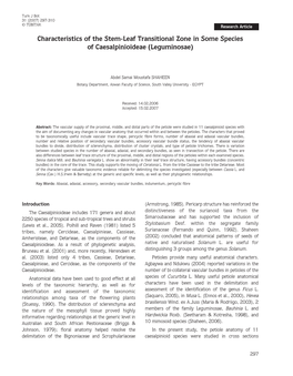 Characteristics of the Stem-Leaf Transitional Zone in Some Species of Caesalpinioideae (Leguminosae)