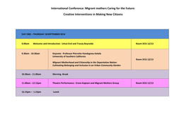 Migrant Mothers Caring for the Future: Creative Interventions in Making New Citizens