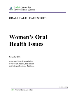 Women's Oral Health Issues