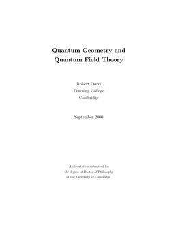 Quantum Geometry and Quantum Field Theory