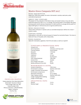 Mastro Greco Campania IGT- Winebow