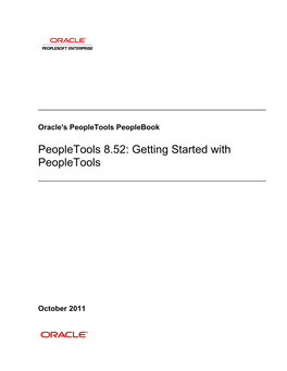 Peopletools 8.52: Getting Started with Peopletools